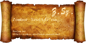Zombor Szultána névjegykártya